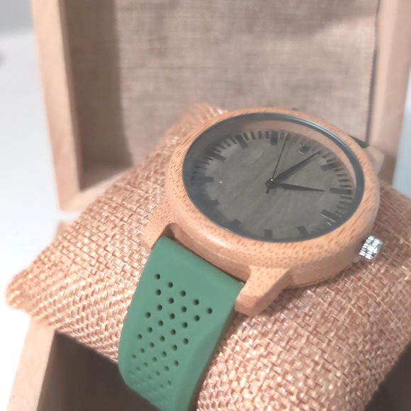 BOBO BIRD Unisex Bamboo Wood Watch – Eco-Friendly Green Wristwatch | New - Picture 13 of 14